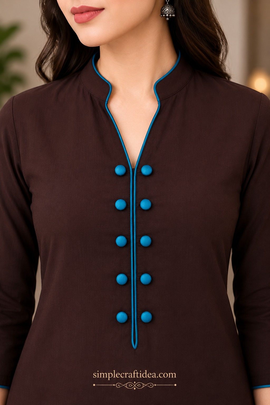 Beautiful Neck Design with Buttons ✨ A stylish neck design with decorative buttons can instantly elevate the look of any kurti or dress. Simple, elegant, and versatile, this design adds a touch