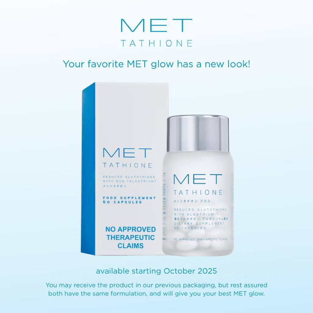 met tathione reduced glutathione dietary supplement gluta 380/10 weeks😍 Mommies very effective to,2 weeks of using Lang Nag even ang skin tone/lighten ang skin ko. Wag natin pabayaan ang Mga sarili natin,Perfect to makaglow Ng face Purchase Glutathione 20£% MCCM Format:50mg سيروم طبيعي للوجه