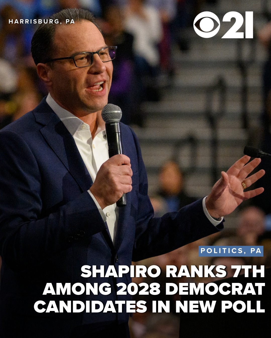 In a new poll, Pennsylvania Gov. Josh Shapiro ranked seventh among