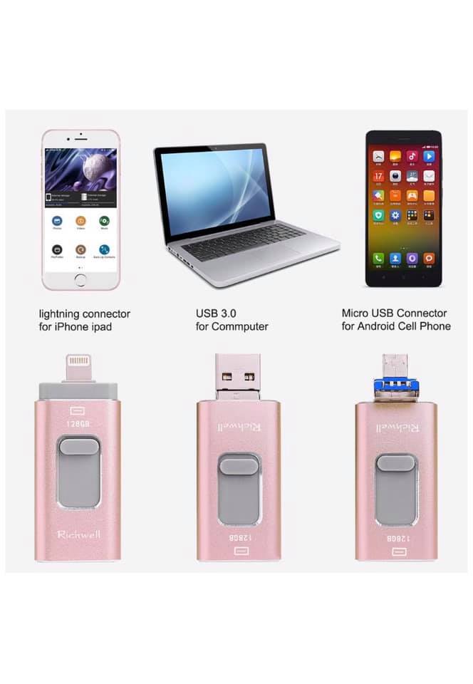 Chiavetta USB OTG I-Flash 64GB Per IPhone 6/7/8/X – Storage Per Foto E File, Nuova!