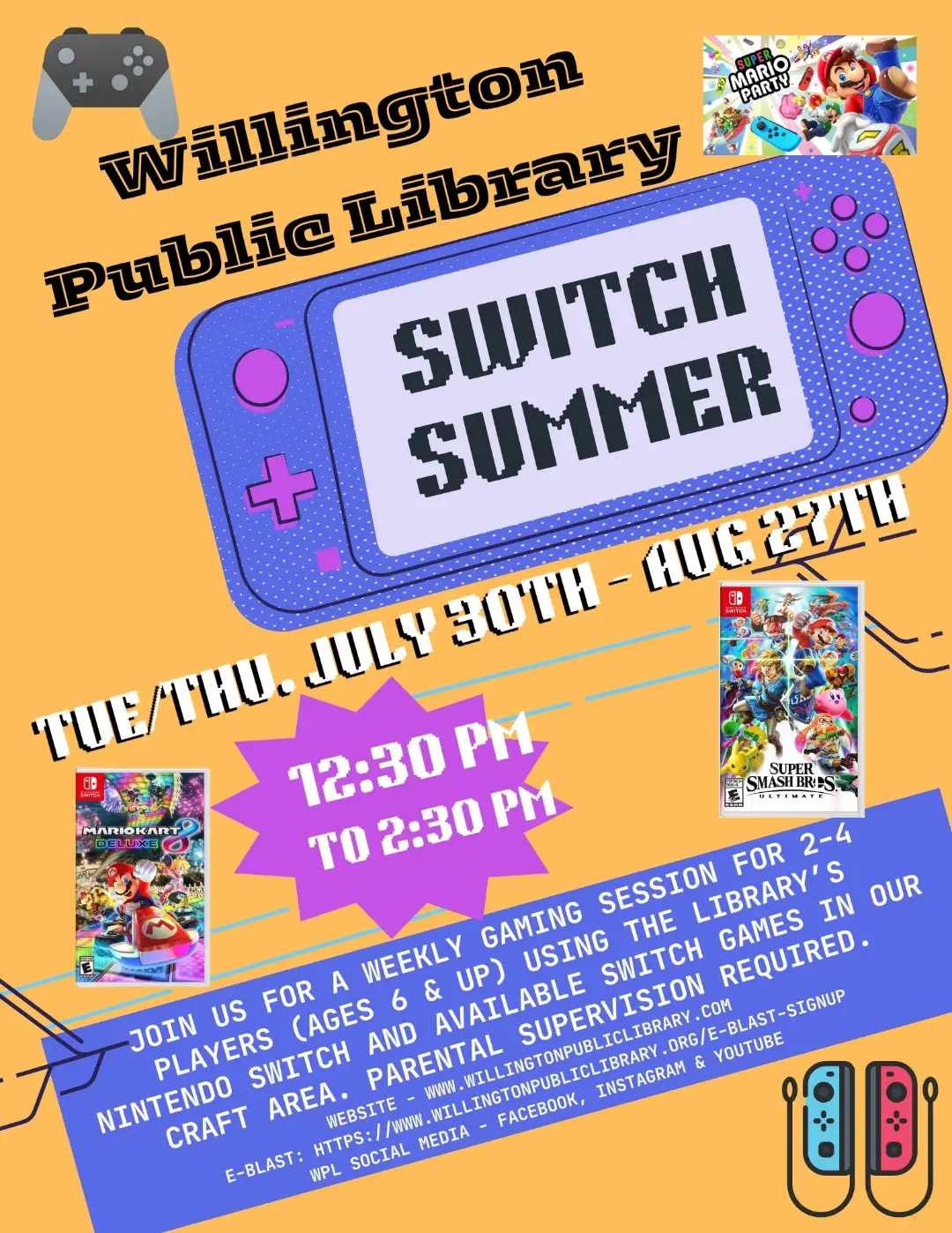 チケット Switch summer at Willington Public Library