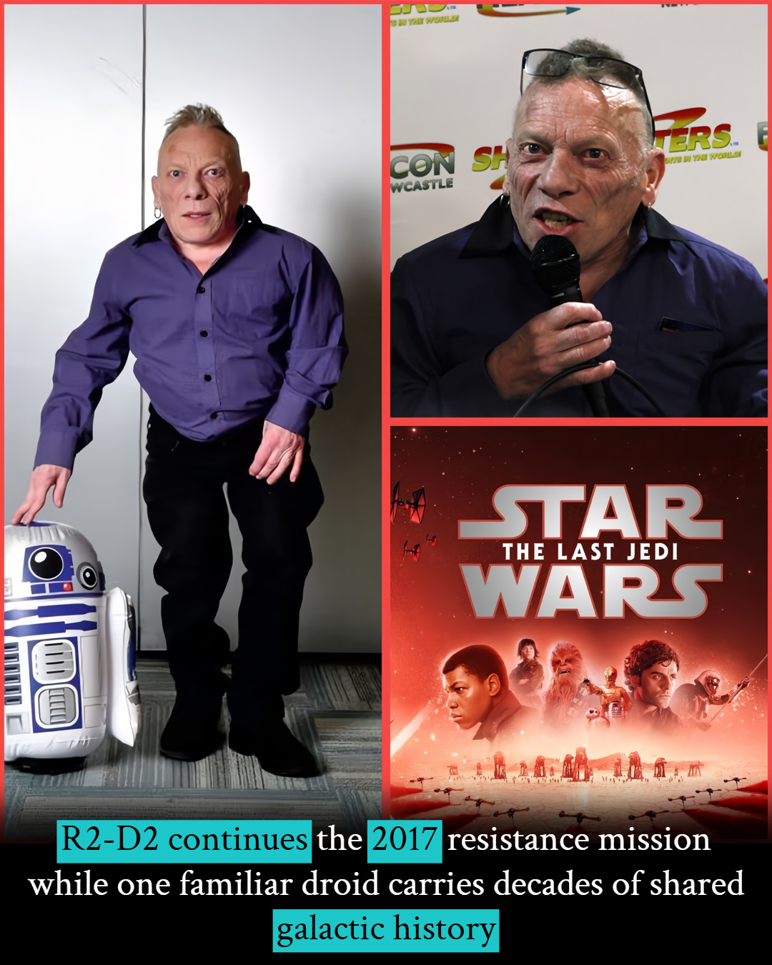 Jimmy Vee physically performs R2-D2 in Star Wars: The Last Jedi