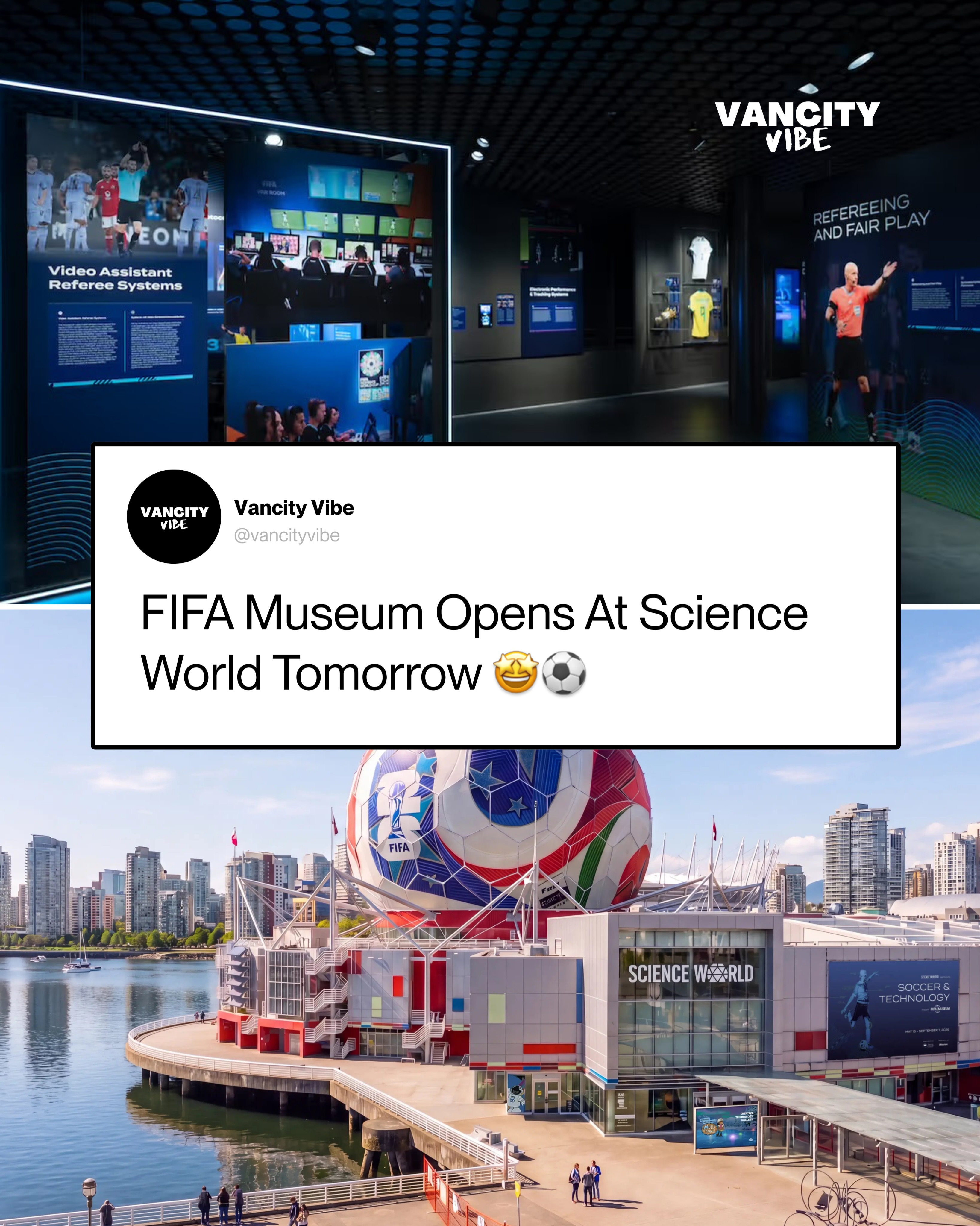 Science World is glowing in full FIFA World Cup 2026™ energy