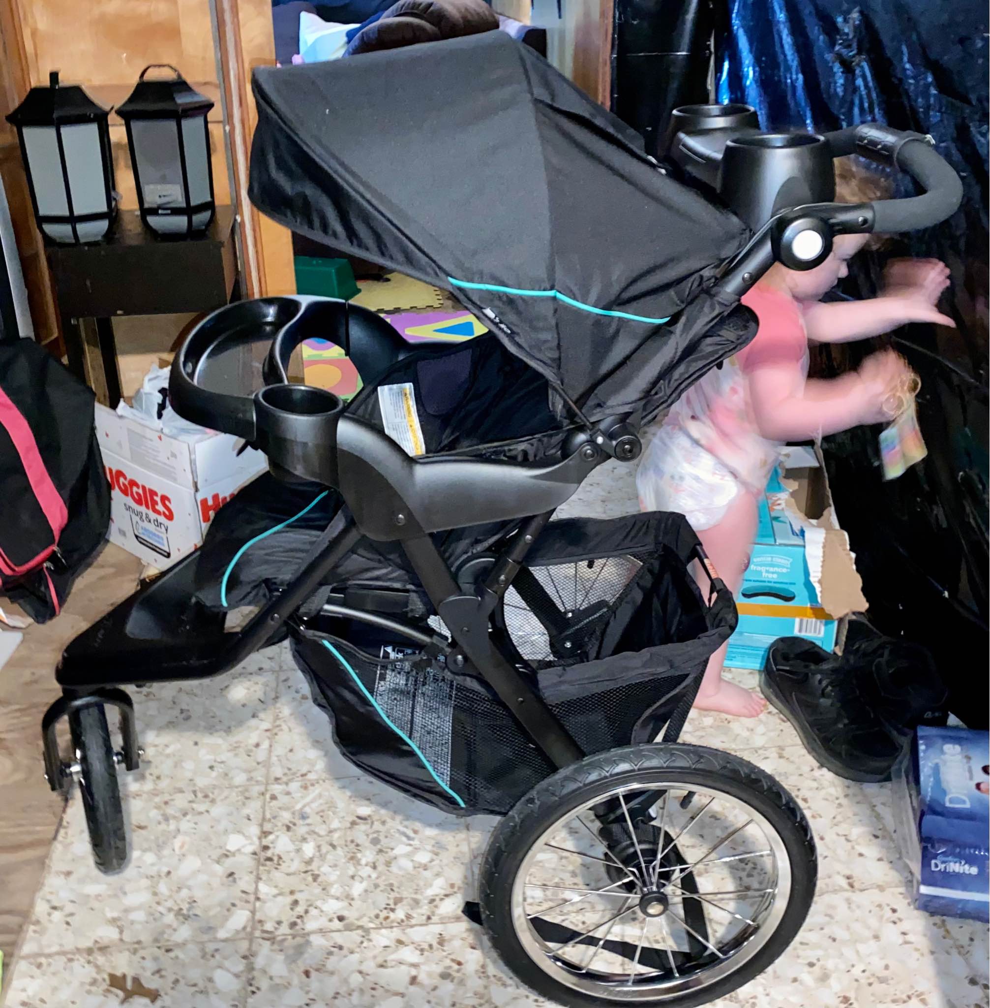 reisebett hauck Kinderreisebett Babycenter Zoo - inkl. Neugeboreneneinhang, Wickelauflage, Spielbogen mit Spieluhr, Utensilienablage, Rollen, Matratze, Tragetasche (höhenverstellbar & faltbar) Brown Fishing Net Diaper Wet Bags Color:Graphite