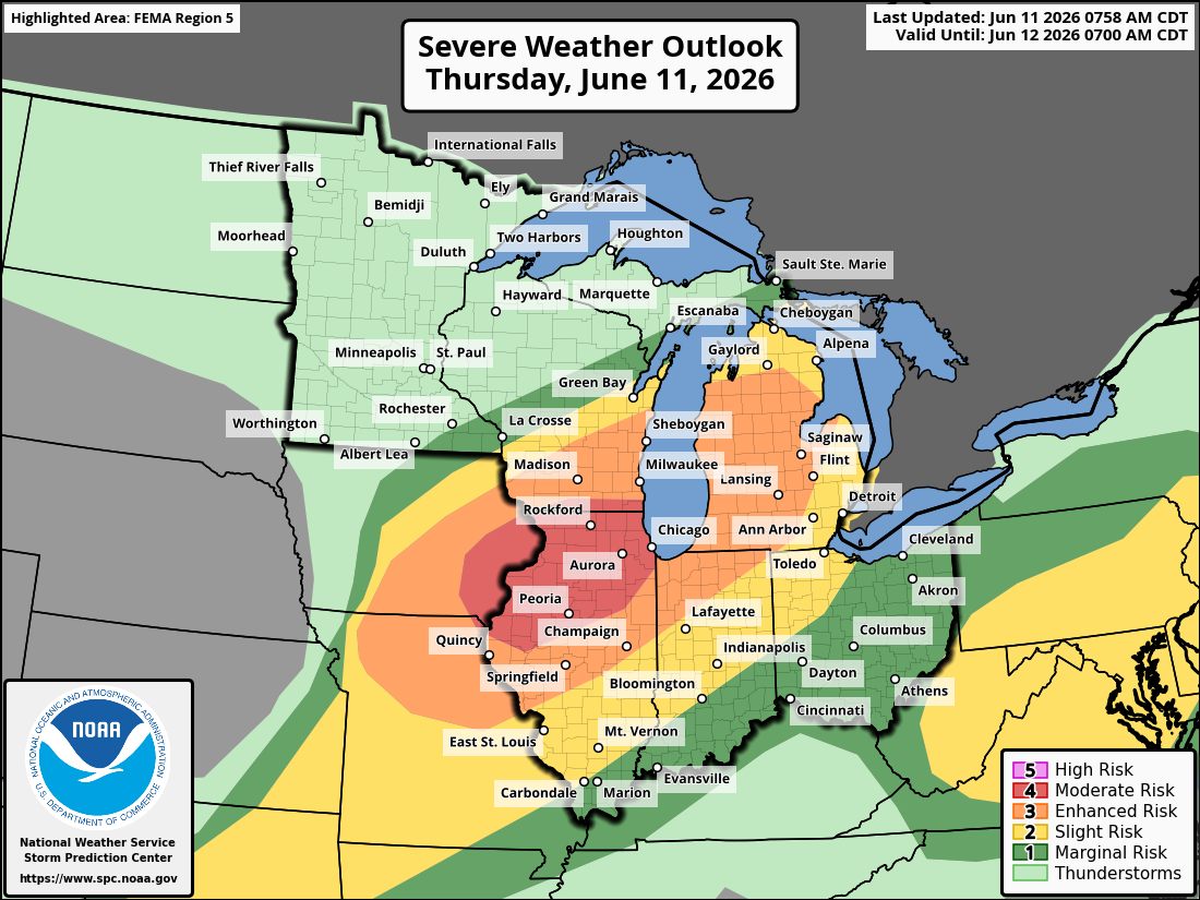 【STORM】LEVEL Illinois storm risk upgraded to level 4