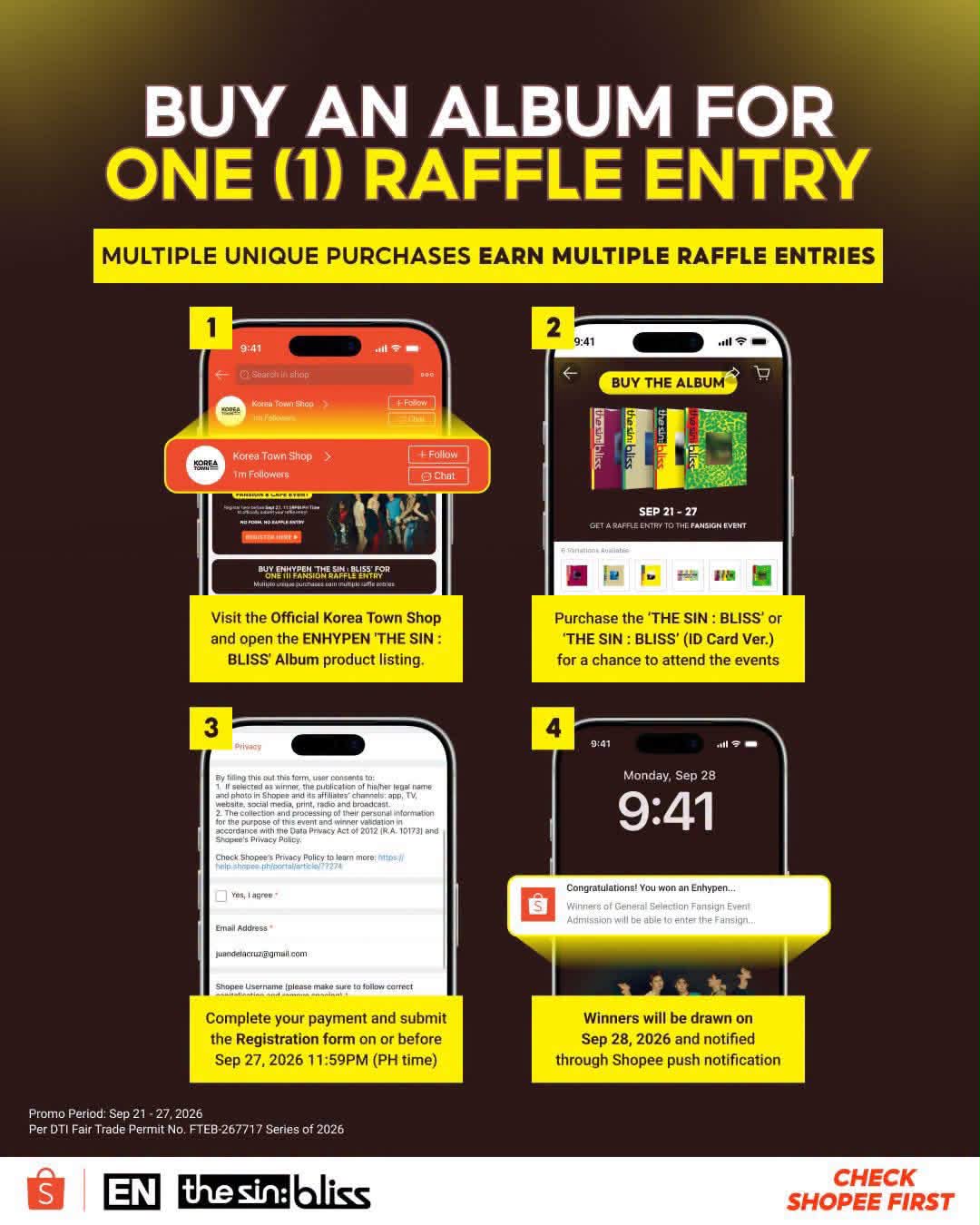 SHOPEE X ENHYPEN - THE SIN: BLISS FANSIGN AND CAFE EVENT 🧡 BUY