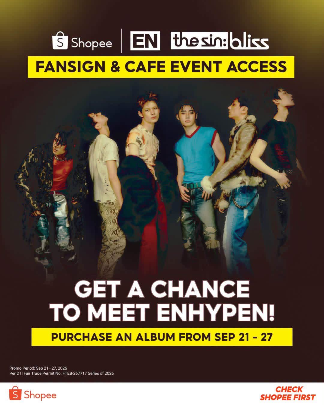 SHOPEE X ENHYPEN - THE SIN: BLISS FANSIGN AND CAFE EVENT 🧡 BUY