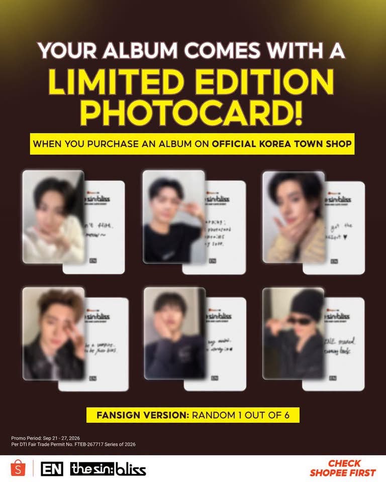 ENHYPEN sin shopee cafe sing トレカ ソンフン SHOPEE X ENHYPEN - THE SIN: BLISS FANSIGN AND CAFE EVENT 🧡 BUY