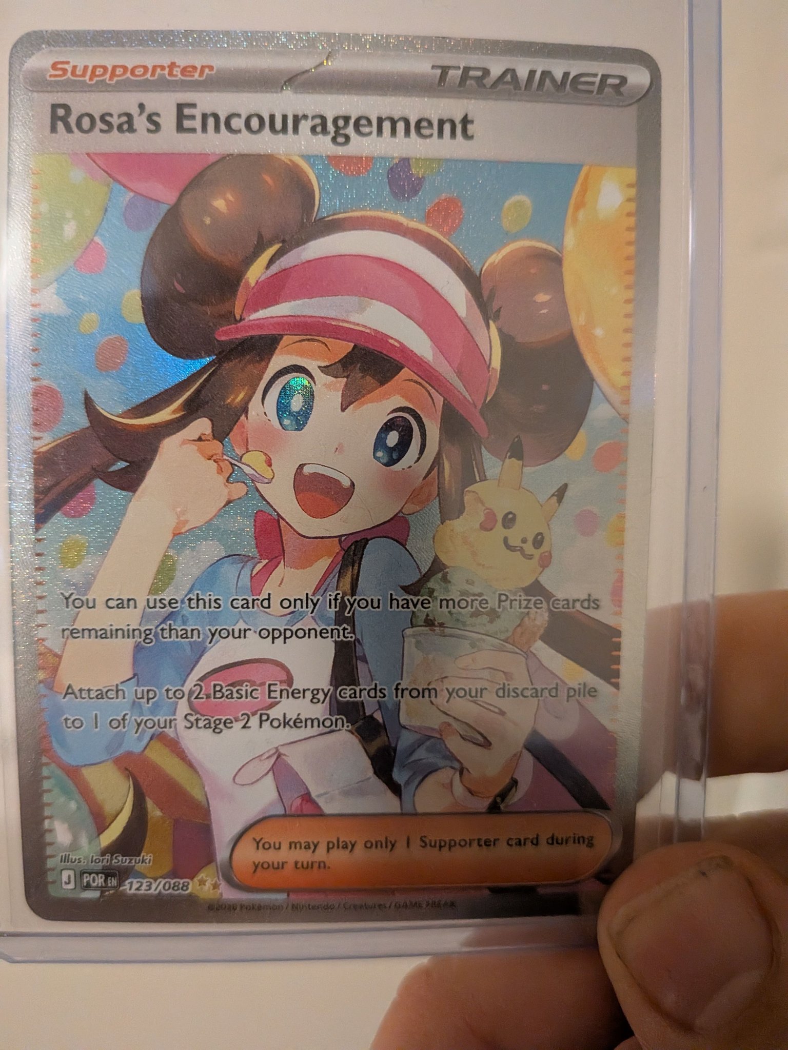 rosa full art pokemon card 107/080-M3 - - Japanese - Rosa's Encouragement - SR You may play only 1 Supporter card during your turn (before your attack) Carta Rosa Pokmon Tcg Espaol