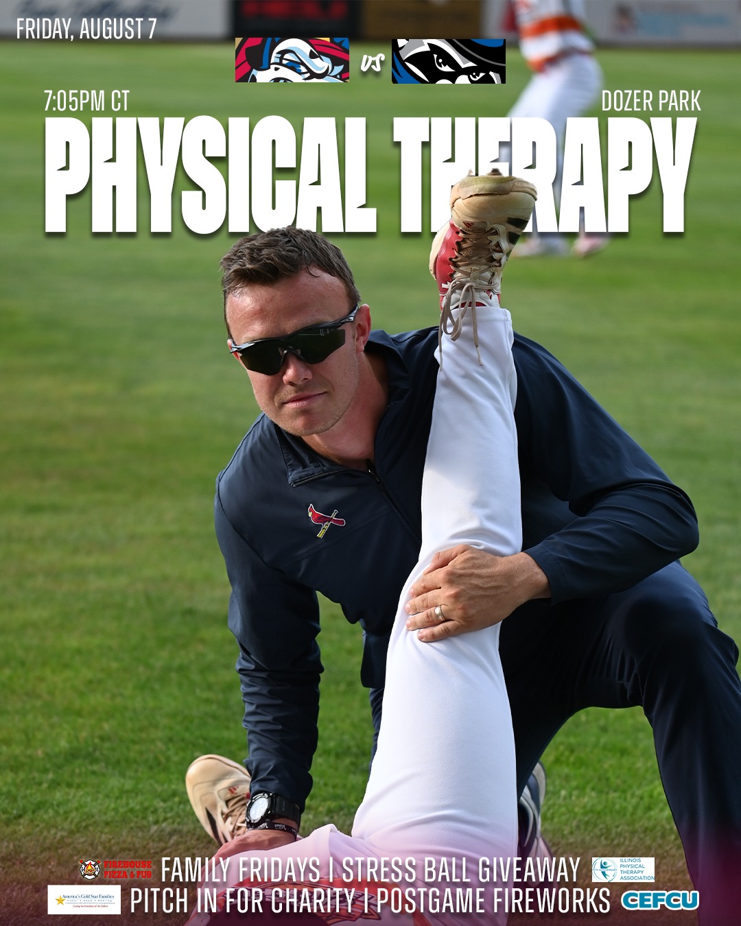 Stretch, cheer, repeat. It's Physical Therapy Night at Dozer Park