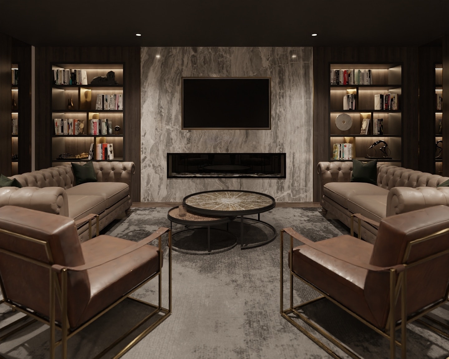 The lounge area of our home bar... - Dibujo.design Interiors