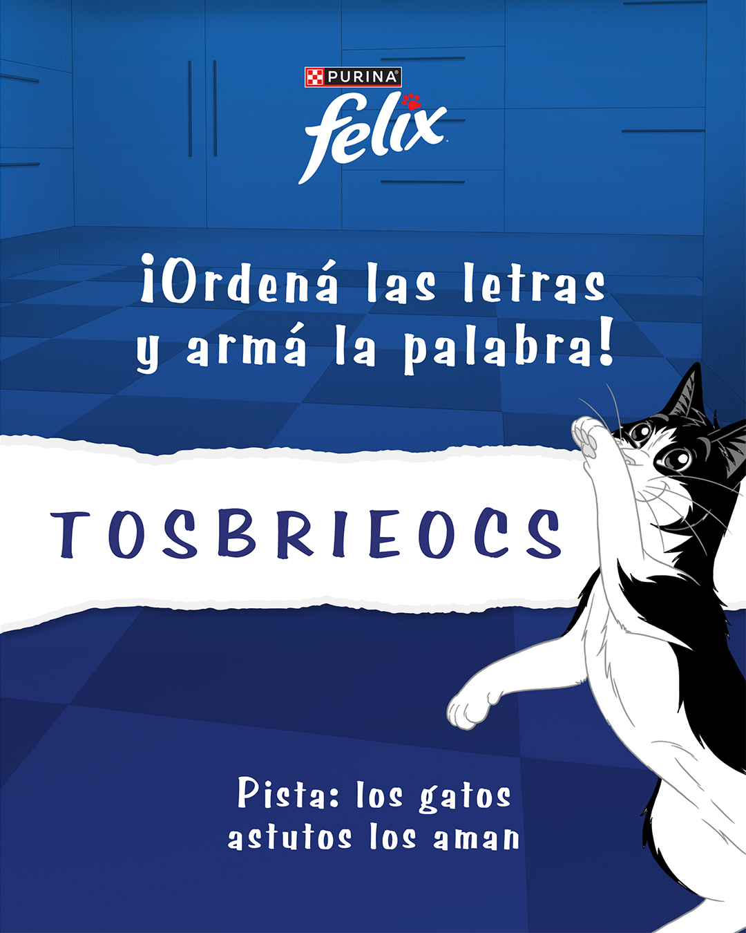Felix - Hora de jugar 🐾 Con estas letras desordenadas, ¿podés armar la ...