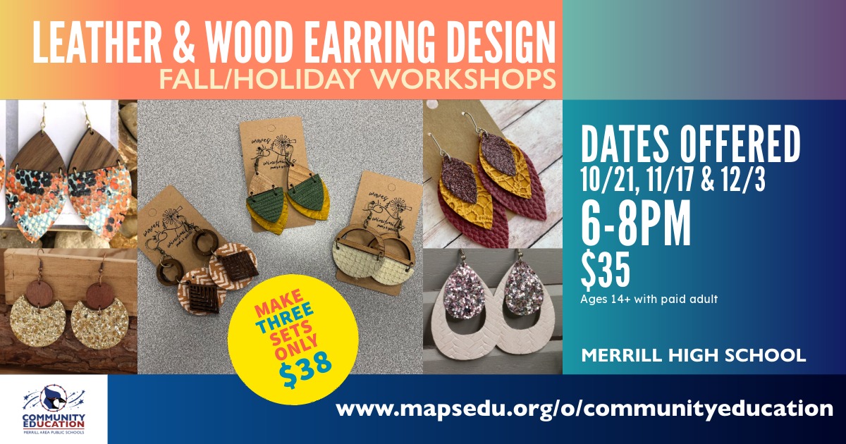 Leather& Wood Earring Design Class - Great girl's night out!