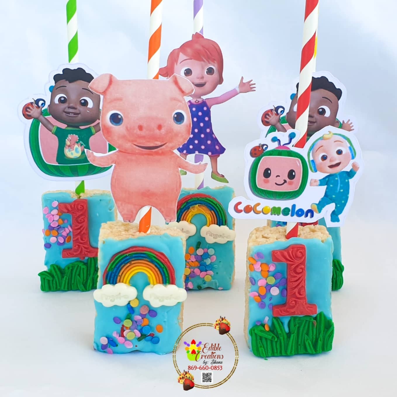 Cocomelon themed rice krispies... - Edible Creations by Shana