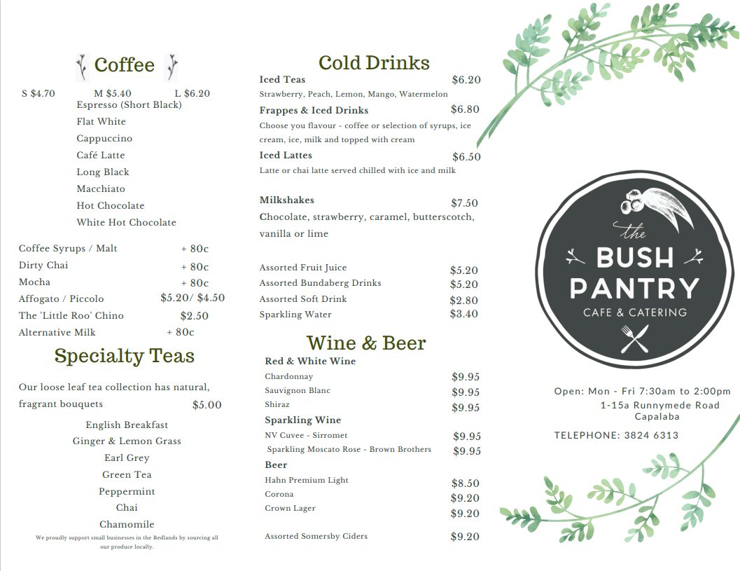 The Bush Pantry - Our latest Menu 🤤
