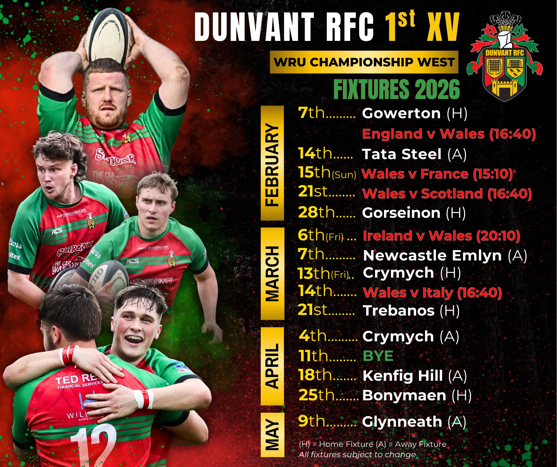 Dunvant RFC - 🏉 Updated Fixture List 🏉 As we move through... | Facebook