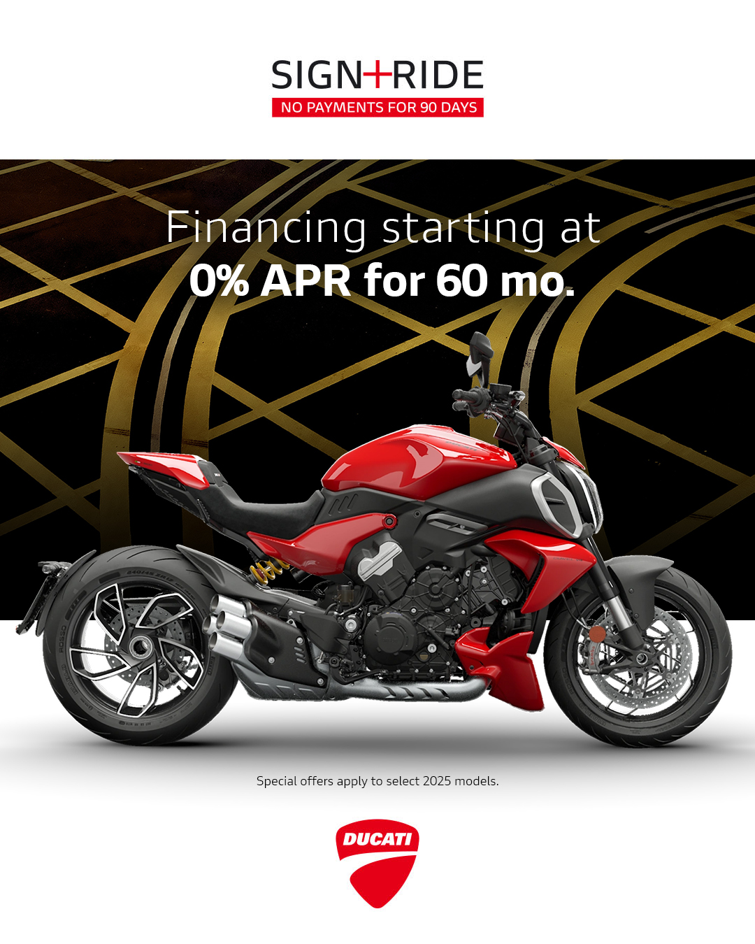 0% APR for 60 months… on three completely different ways to ride