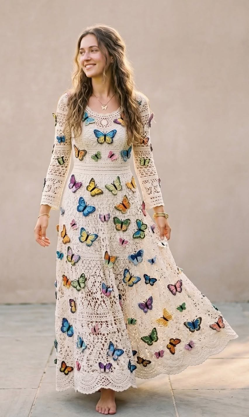 Butterfly Dress Crochet Patterns👇