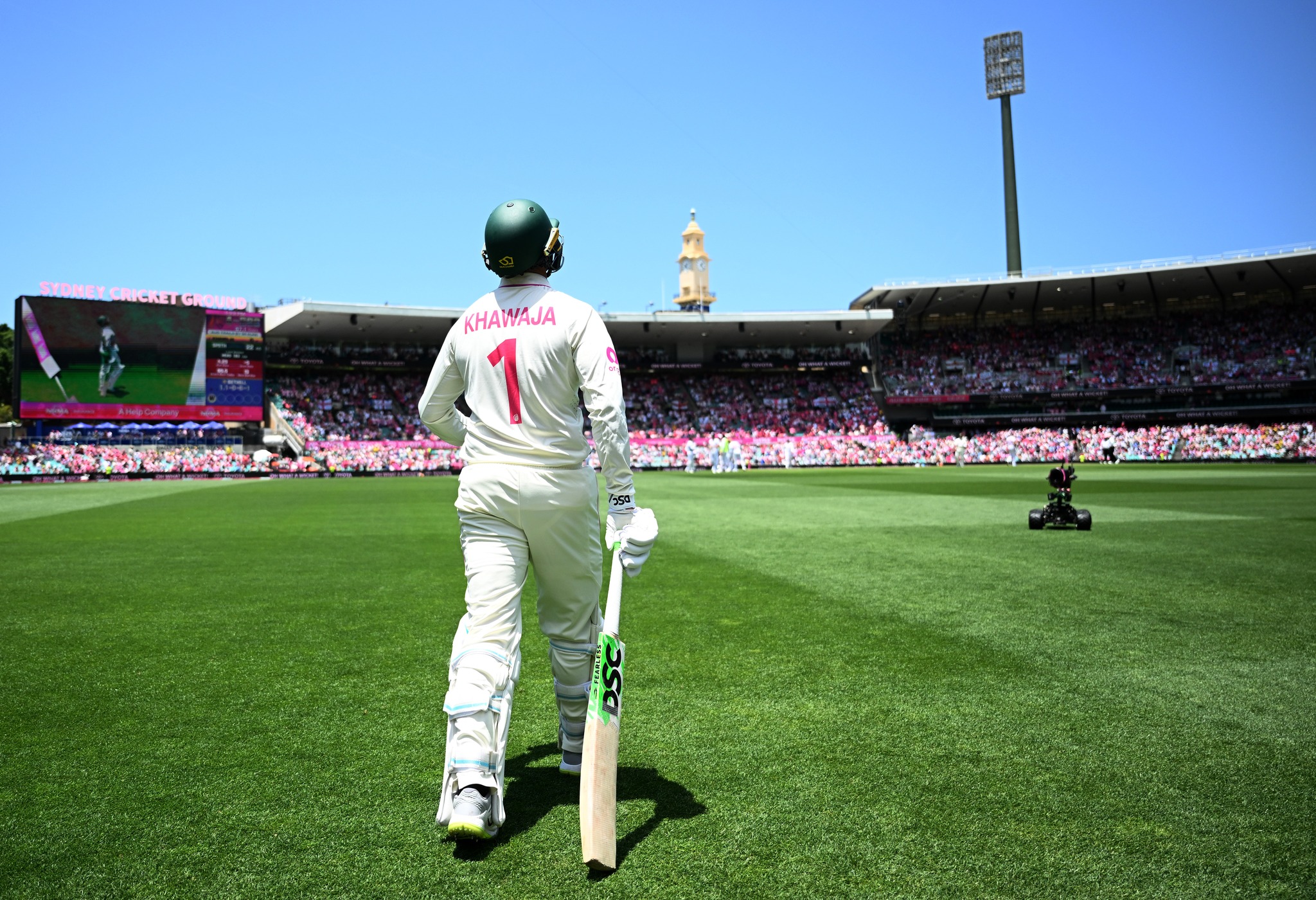 cricbuzz - Usman Khawaja walking out to bat in his last... | Facebook