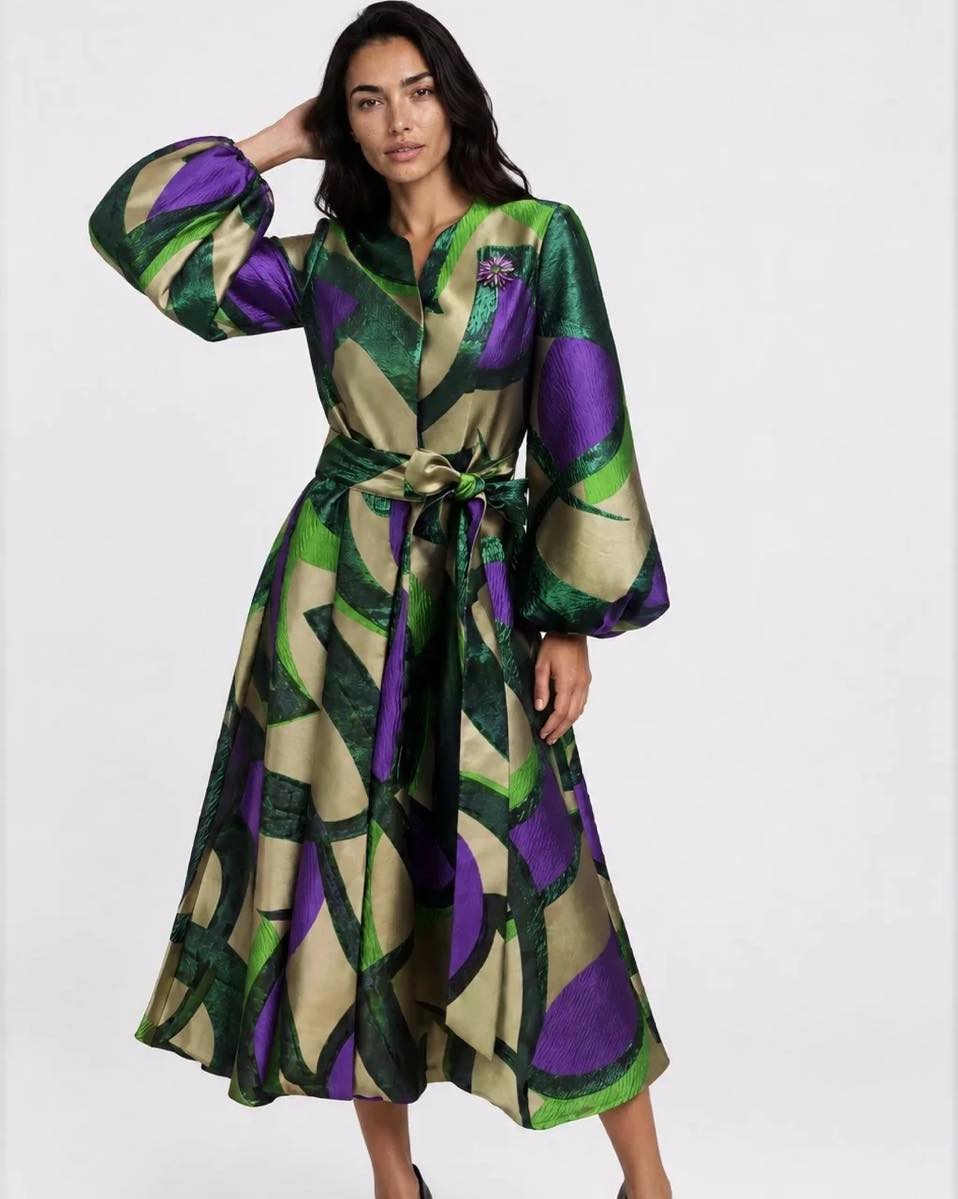 purple and green maxi dress Chancele 9825 1 piece Print Colors: Multi Sizes: 6, 8, 10, 12, 14, 16, 18, 20 https://www.divasdenfashion.com/products/chancele-9825 #DivasDenFashion #Chancele #FallFashion #lanternsleeves #printdress #multicolored #waistsash #COGIC staff-discount-collection