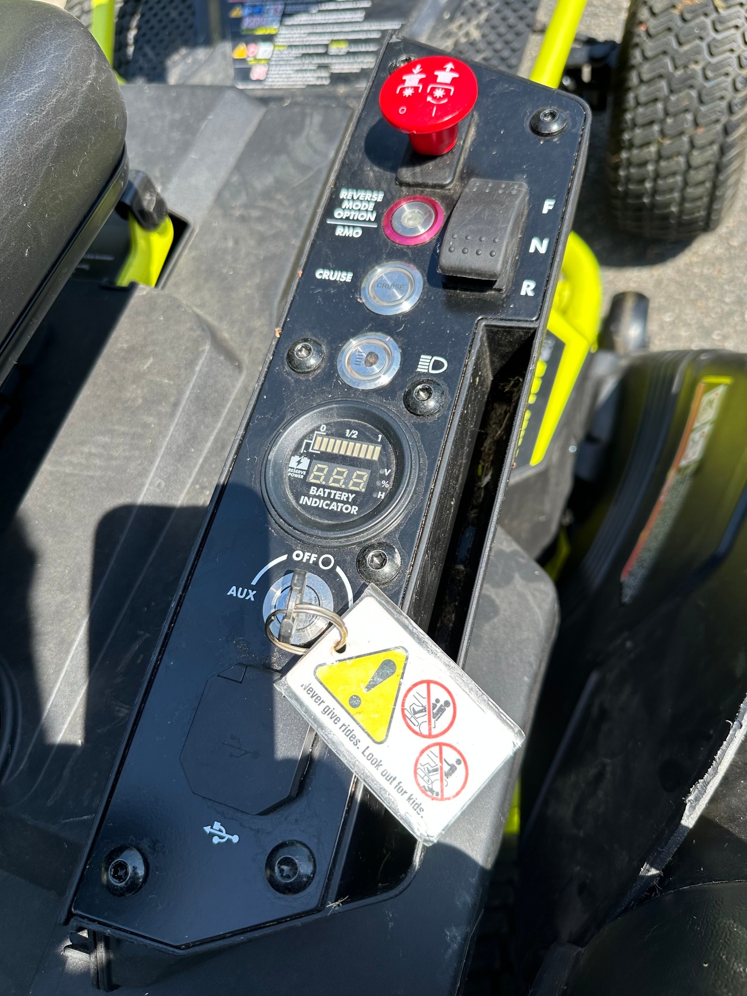 Ryobi RM480 EX Electric Riding Mower with bagging attachment - Lawn ...