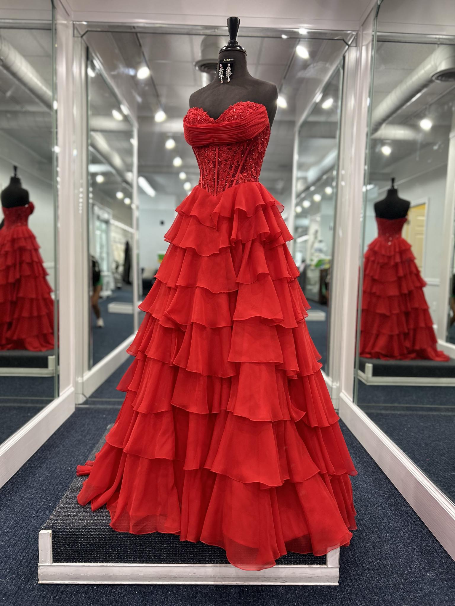 open lace back dress Sherri Hill 55092 main image 0