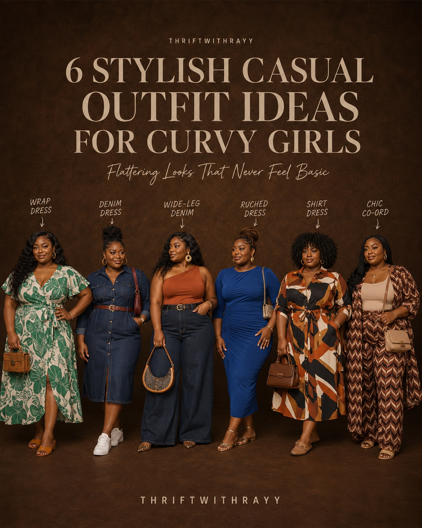 Stylish casual outfit ideas for curvy girls with flattering looks