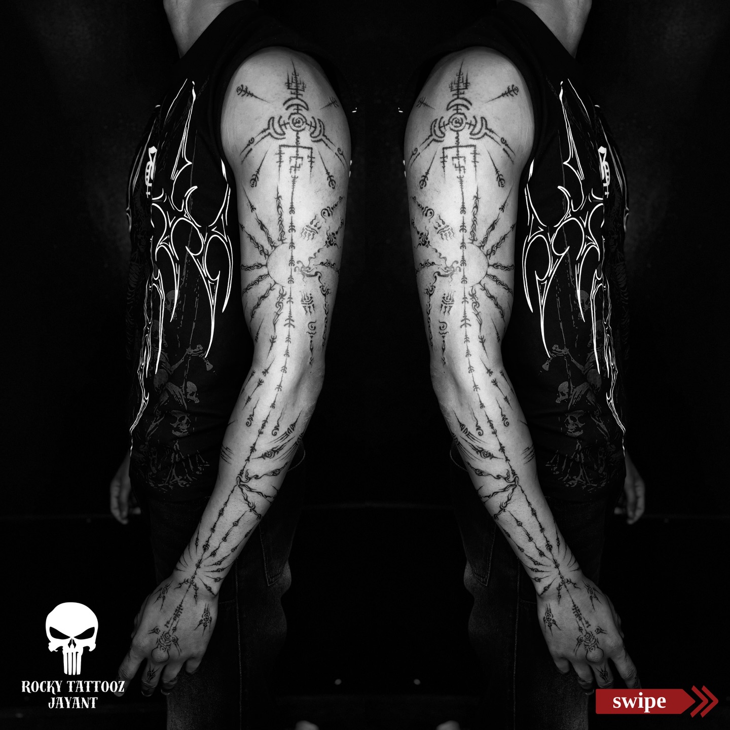 Neo-Tribal Full Sleeve Tattoo 💫✨ • • All types of tattoos and