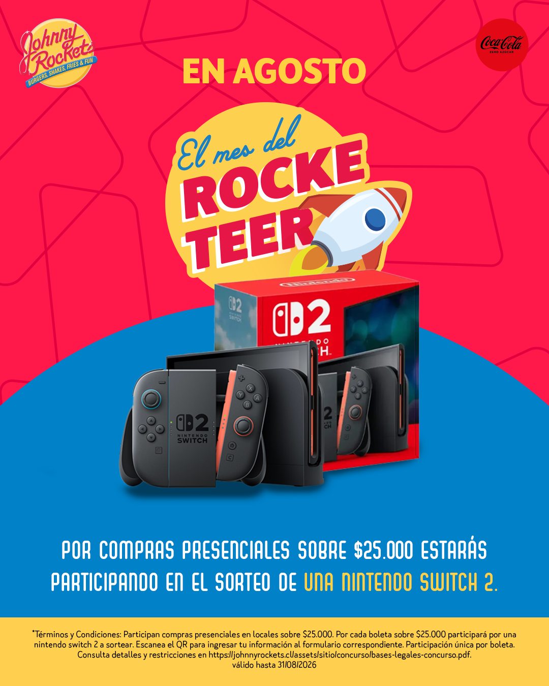 ✨ニンテンドーSwitch En agosto premiamos a nuestro Rocketeer más fiel! Visita Johnny