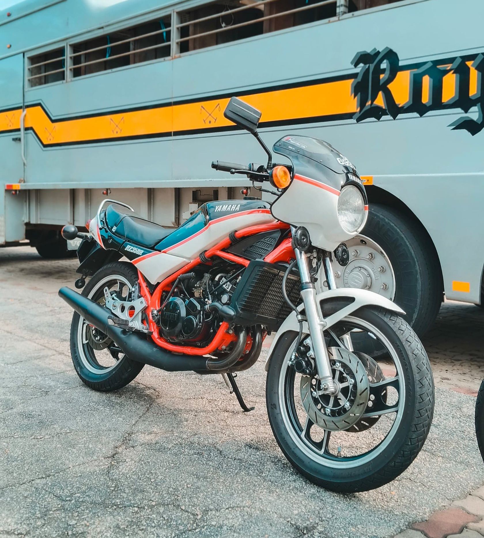Uday Azad's Yamaha R25 motorcycle in Japan