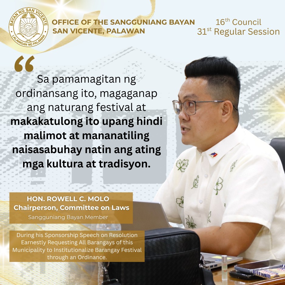 Ang - Suporta sa kultura at tradisyon! Iminungkahi ni Hon. Rowell C ...