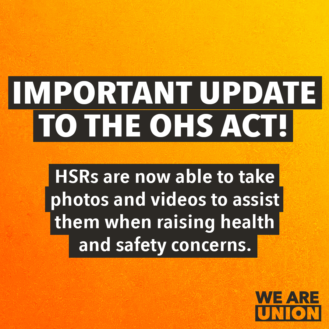 🚨 IMPORTANT CHANGES TO THE OHS... - We Are Union: OHS Reps | Facebook