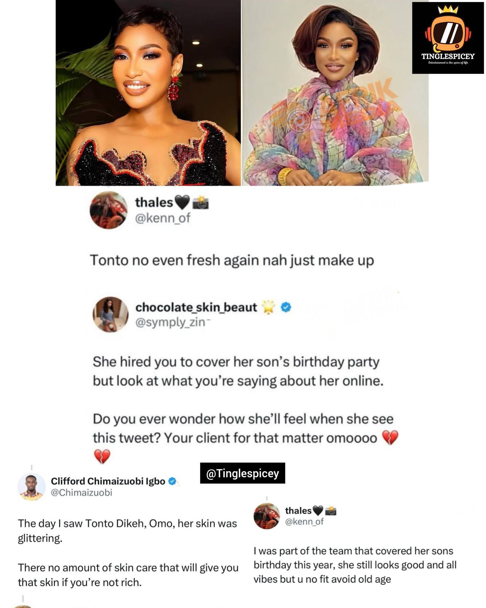 Tonto dikeh it not Even fresh again it s just make up I was part  