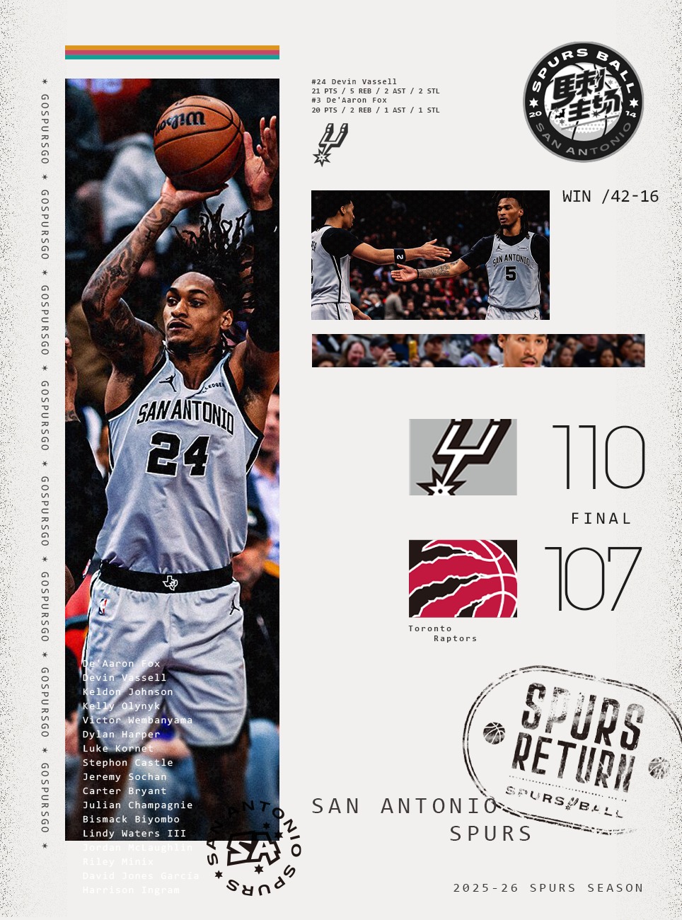 馬刺主場 SpursBall - 上半場沒有打得難分難解 暴龍投籃命中率也不佳 一開始馬刺輕鬆保持領先... | Facebook