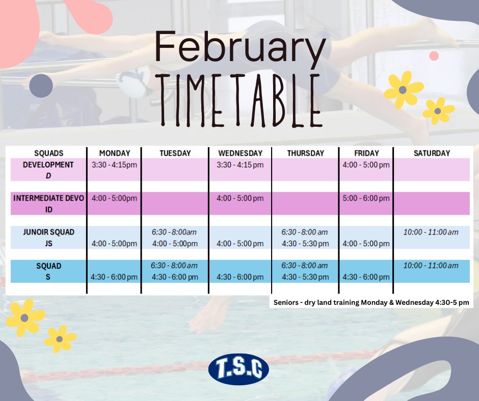 Thames - 📣🏊‍♀️ February Training Timetable 🏊‍♂️📣 Our February timetable ...