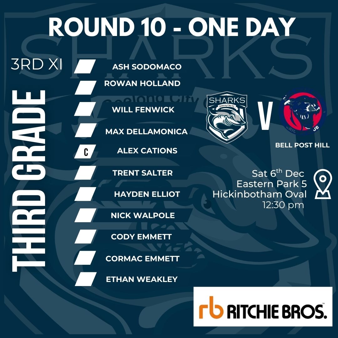 Geelong - Fulton Hogan GCA Round 7 Teams: 3rd Grade. Go well Sharks, we ...
