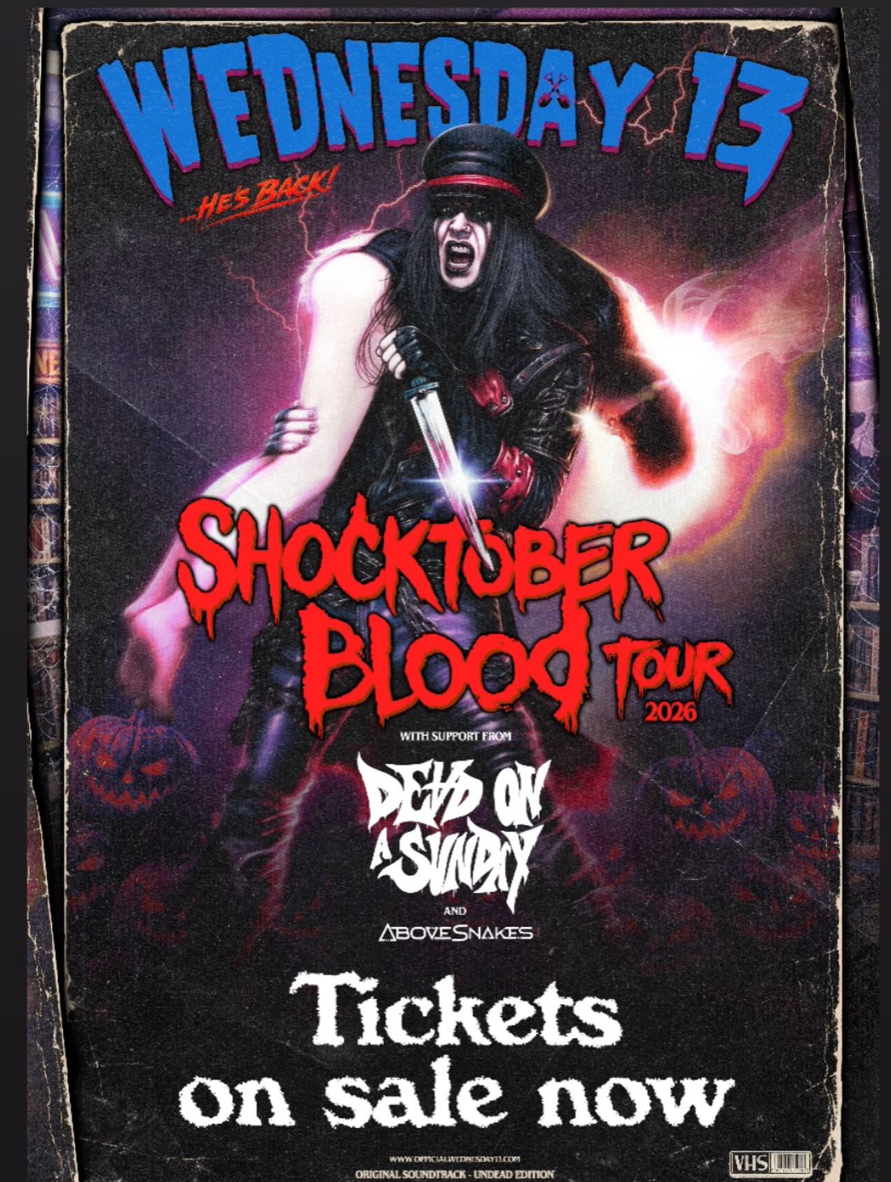 ⚰️Tickets for the Wednesday 13 Shocktober Blood Tour 2026 are ON