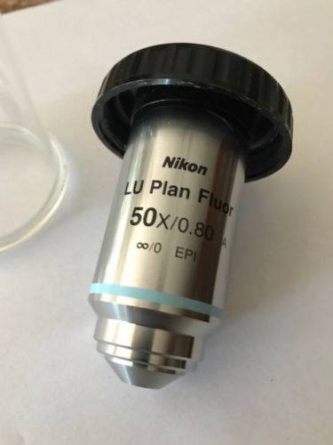 Objectif De Microscope Nikon LU Plan Fluor 50x0.80 - Lentille Pour Microscope, Grossissement 50x - Occasion, Garantie 30 Jours