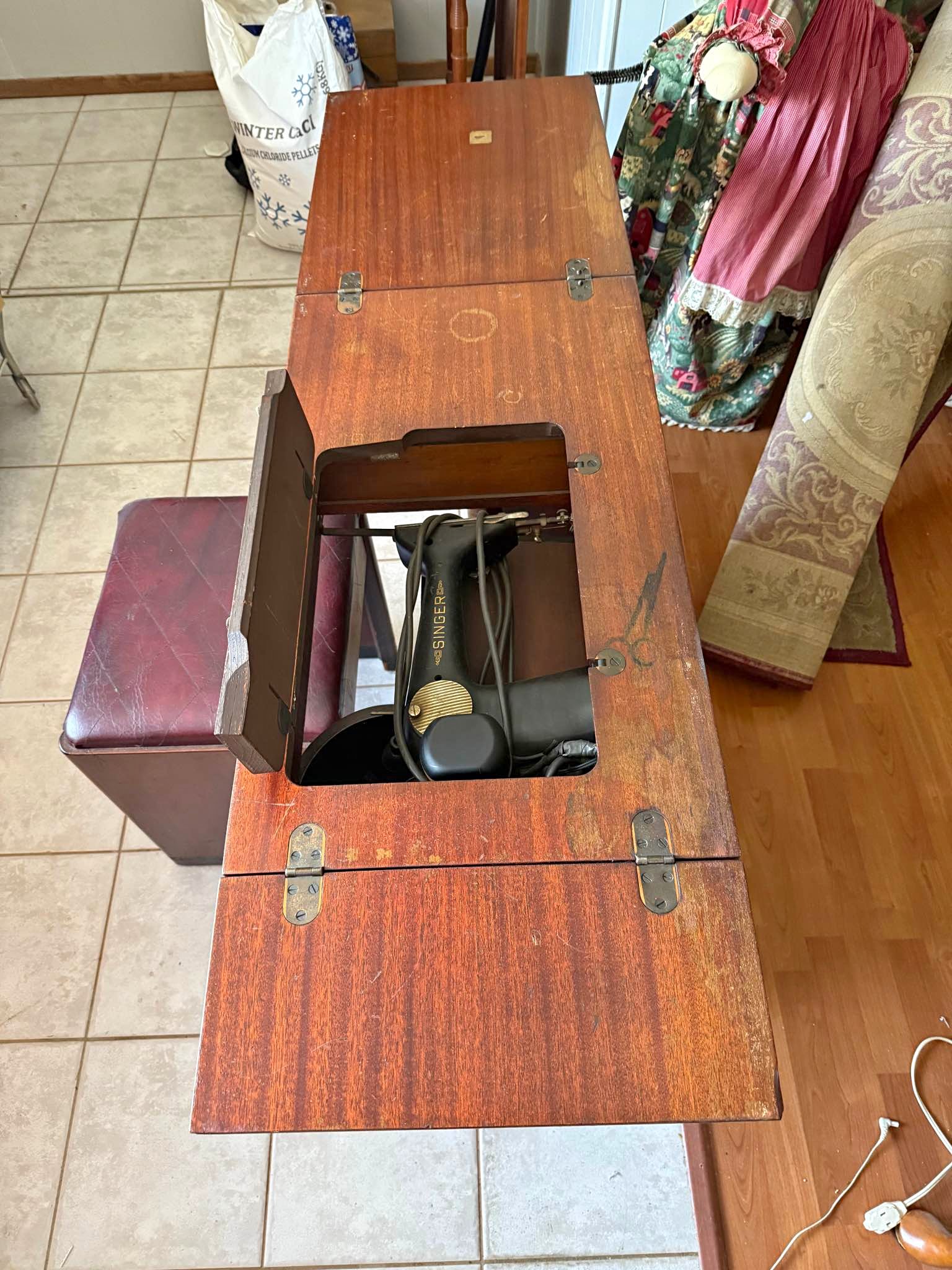 1950 201 Singer art deco sewing machine and cabinet - Sewing Machines ...