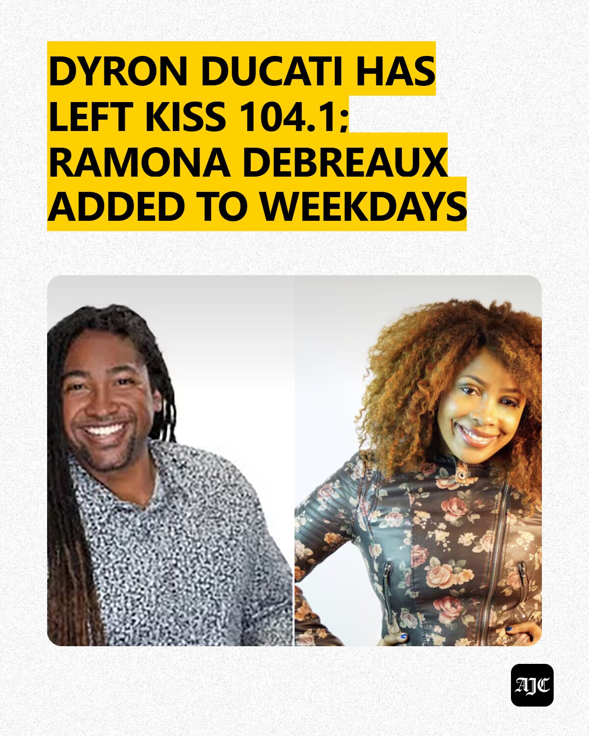 Midday Kiss 104.1 host Dyron Ducati has left the R&B station, and 