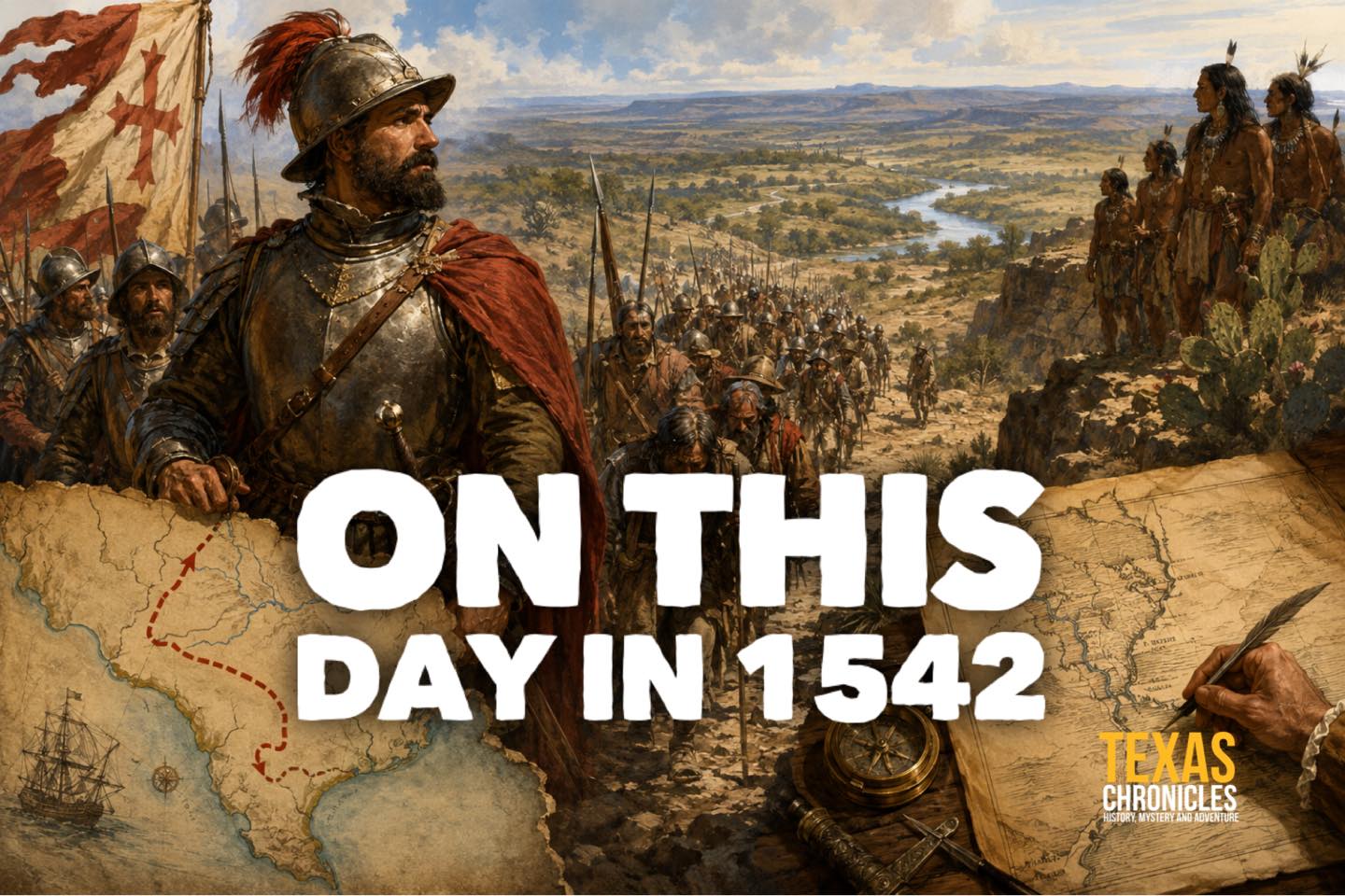 Texas - On this day in 1542, Spanish conquistador Luis de Moscoso