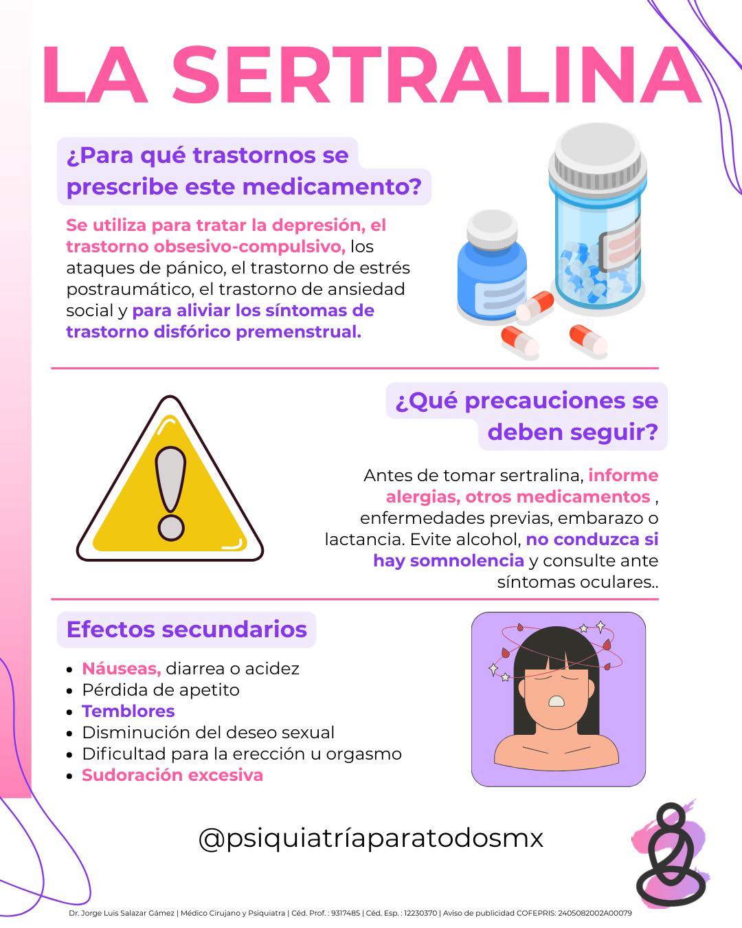 💊 La sertralina es uno de los medicamentos más utilizados en psiquiatría. Se prescribe para tratar distintos trastornos como depresión, ansiedad, TOC y ataques de pánico. Sin embargo, como cualquier