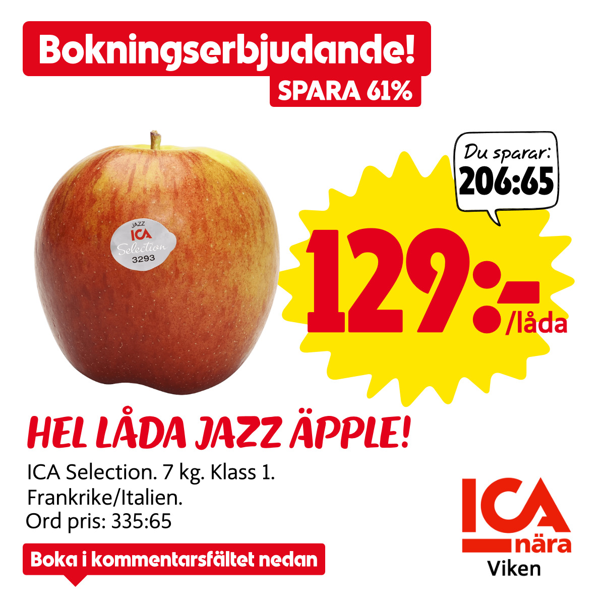 ICA - FULLBOKAT! 🍎 JAZZÄPPLEN! 🍎 Nu kan du boka en hel låda ICA ...