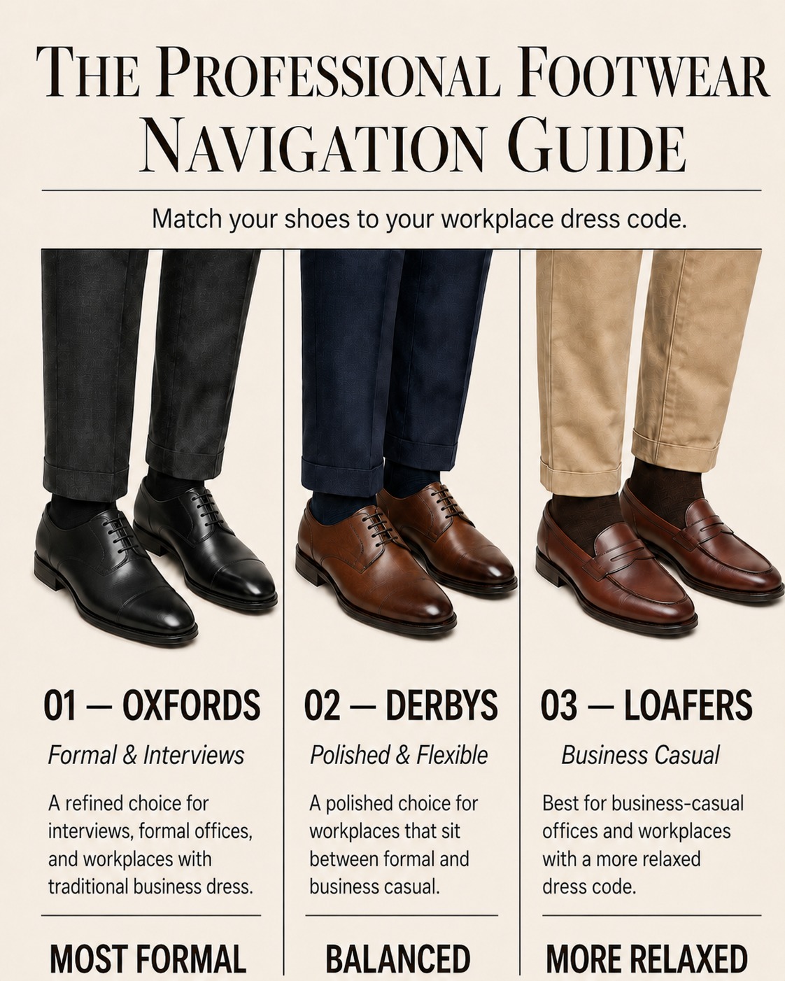 are brown dress shoes professional New job. New code. Your should match the level of formality. Oxfords suit traditional business dress and interviews. Derbys offer polish without maximum formality. Loafers work best in business-casual offices blue black dress husband 4_11_promo_p25_final Black shoes A timeless brown leather Option:1/EA | Size : 6 x 6 - HHB6614EA