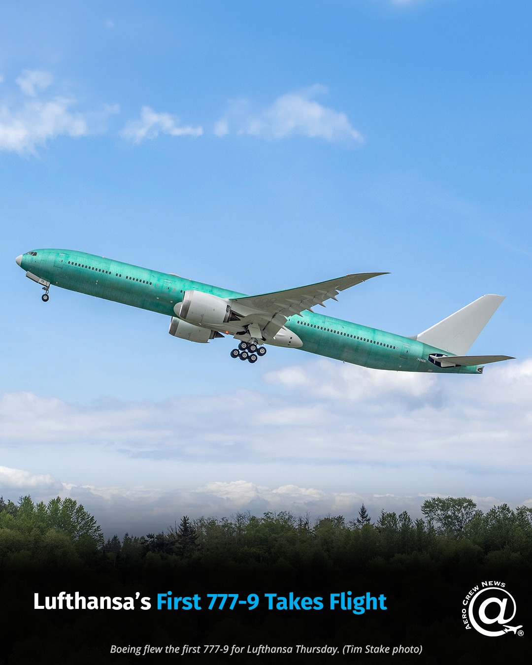 First flight! ✈️ The first 777-9 airplane for Lufthansa flew