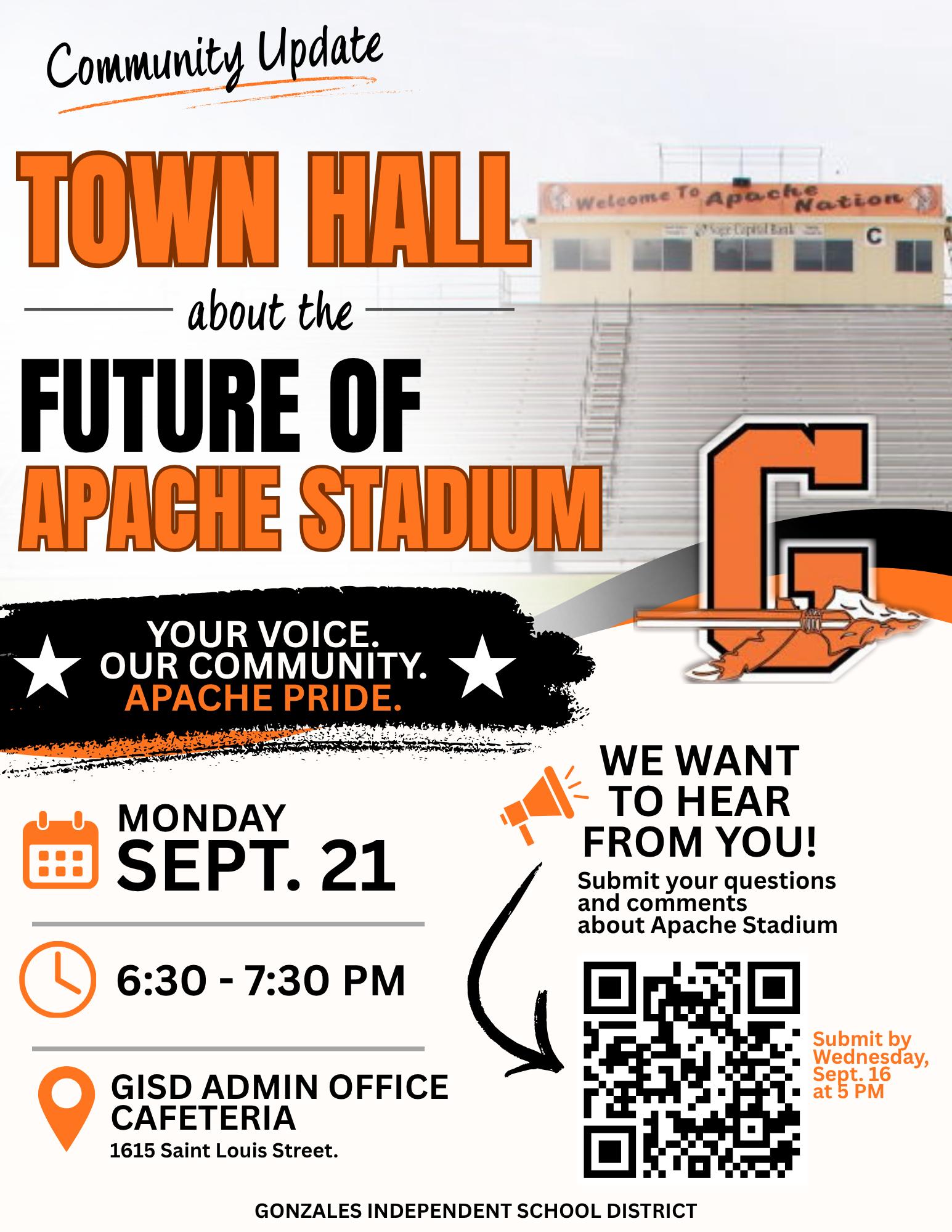 Gonzales ISD town hall on Apache Stadium's future (September 21)