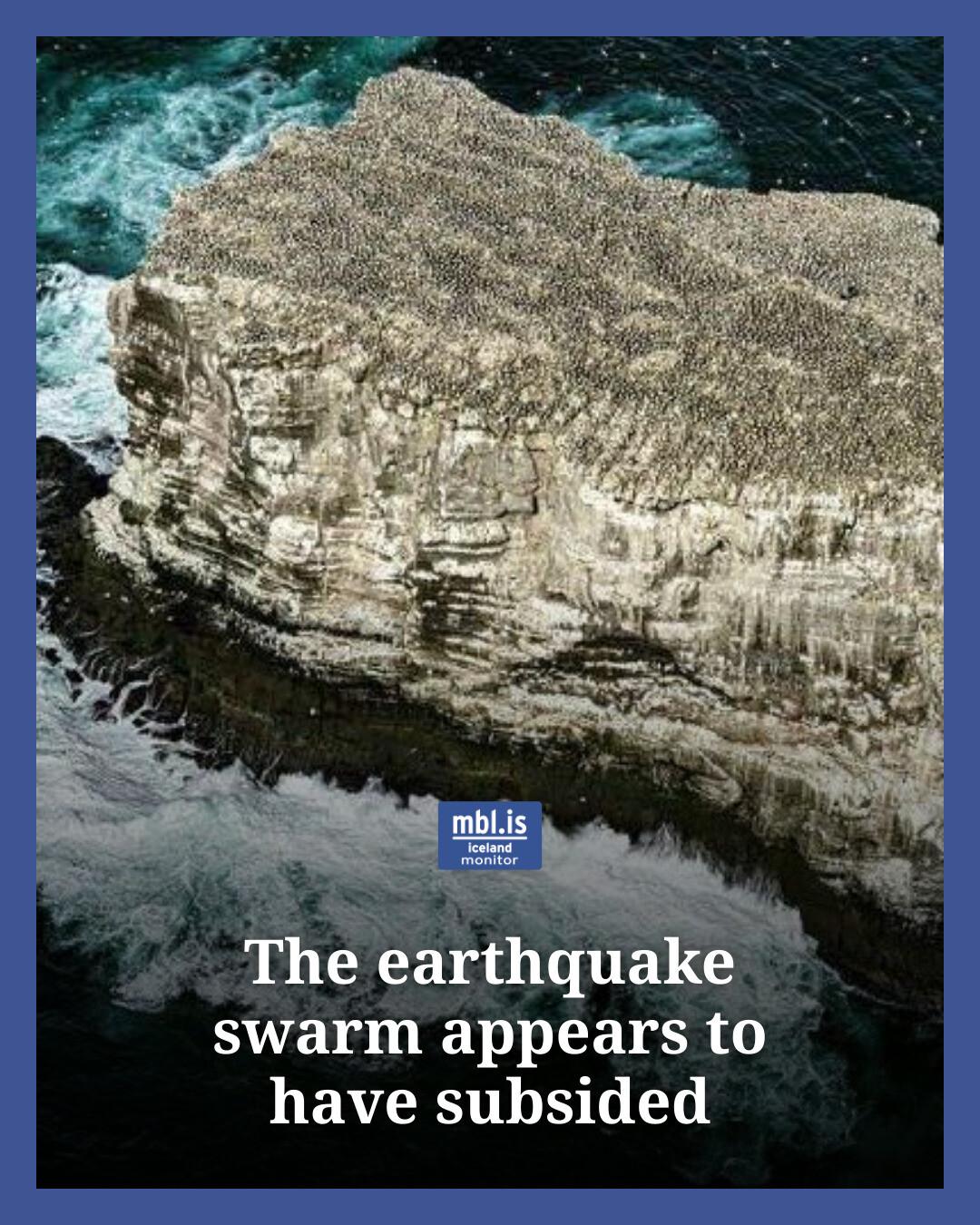 Iceland - The earthquake swarm near Eldey appears to have subsided ...