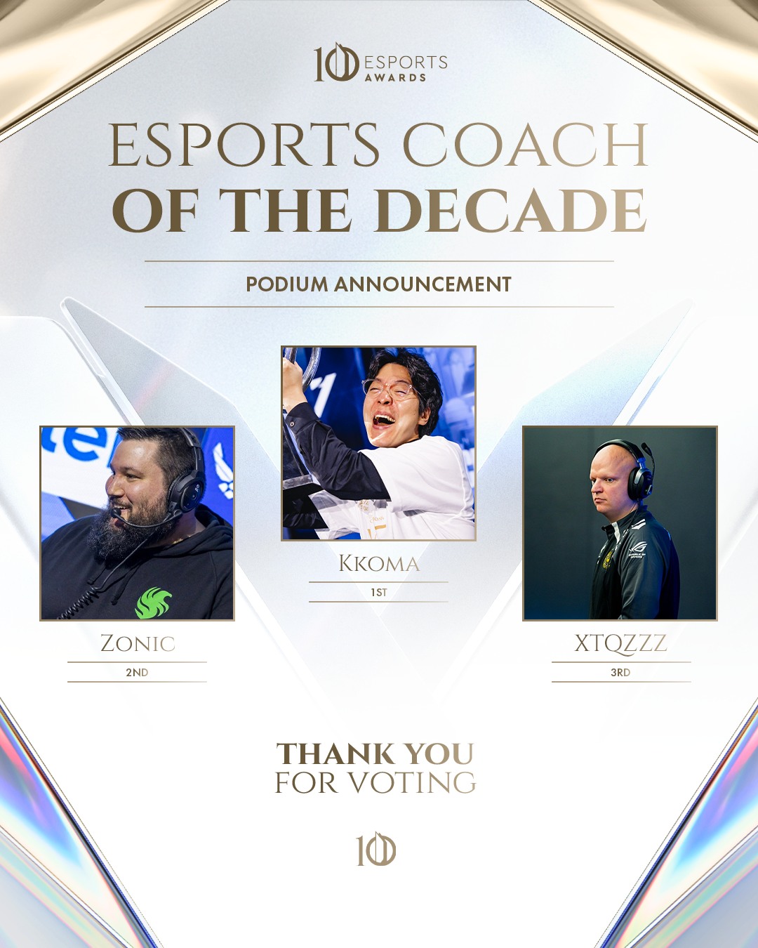 Esports - The TOP 3 of the Esports Coach of the Decade award are... 🏆 # ...