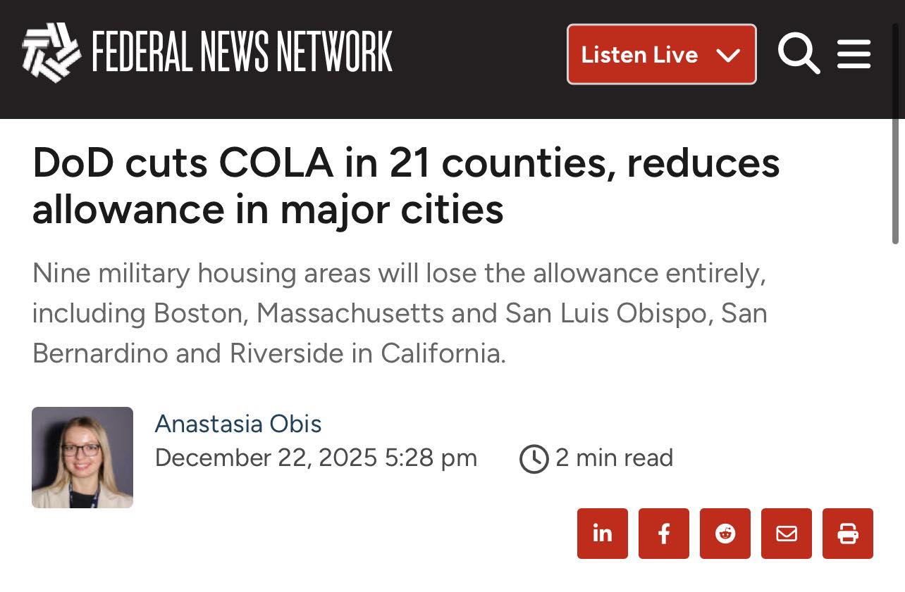 PCS - BREAKING CONUS COLA rate have been release! ‼️21 Metropolitan ...