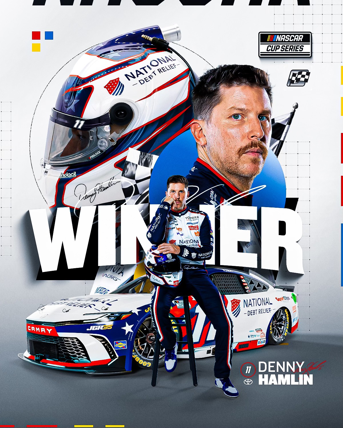 He's A11 IN all the time! Denny Hamlin collects his third Las
